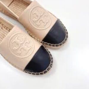 Tory Burch Beige and Black Espadrilles